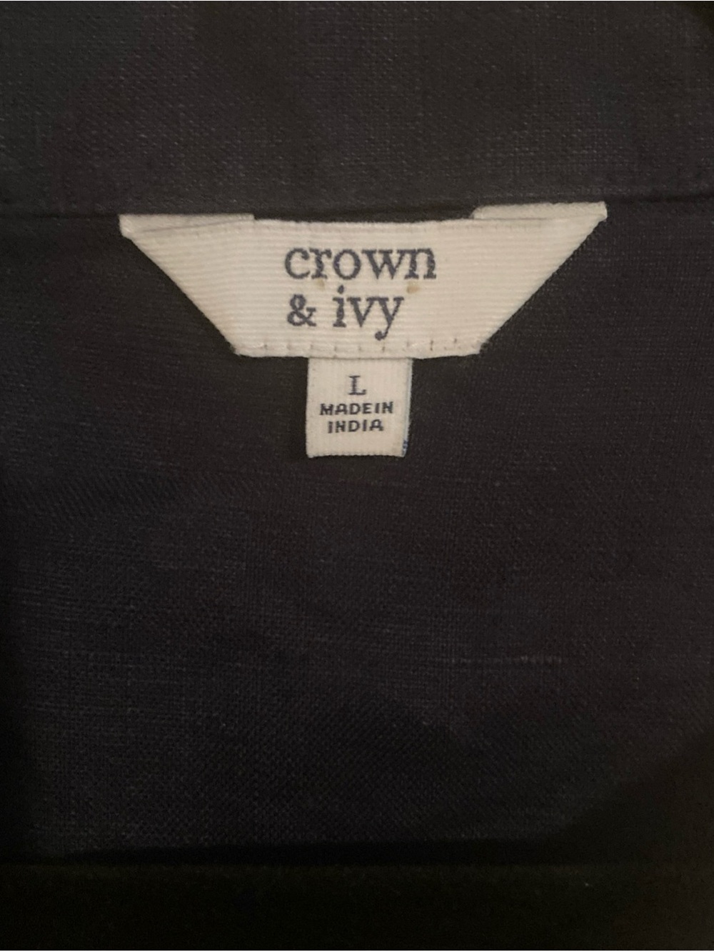 crown & ivy Navy and White Long-Sleeve Tunic Shirt - Picture 2 of 4